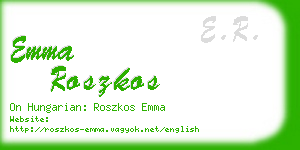 emma roszkos business card